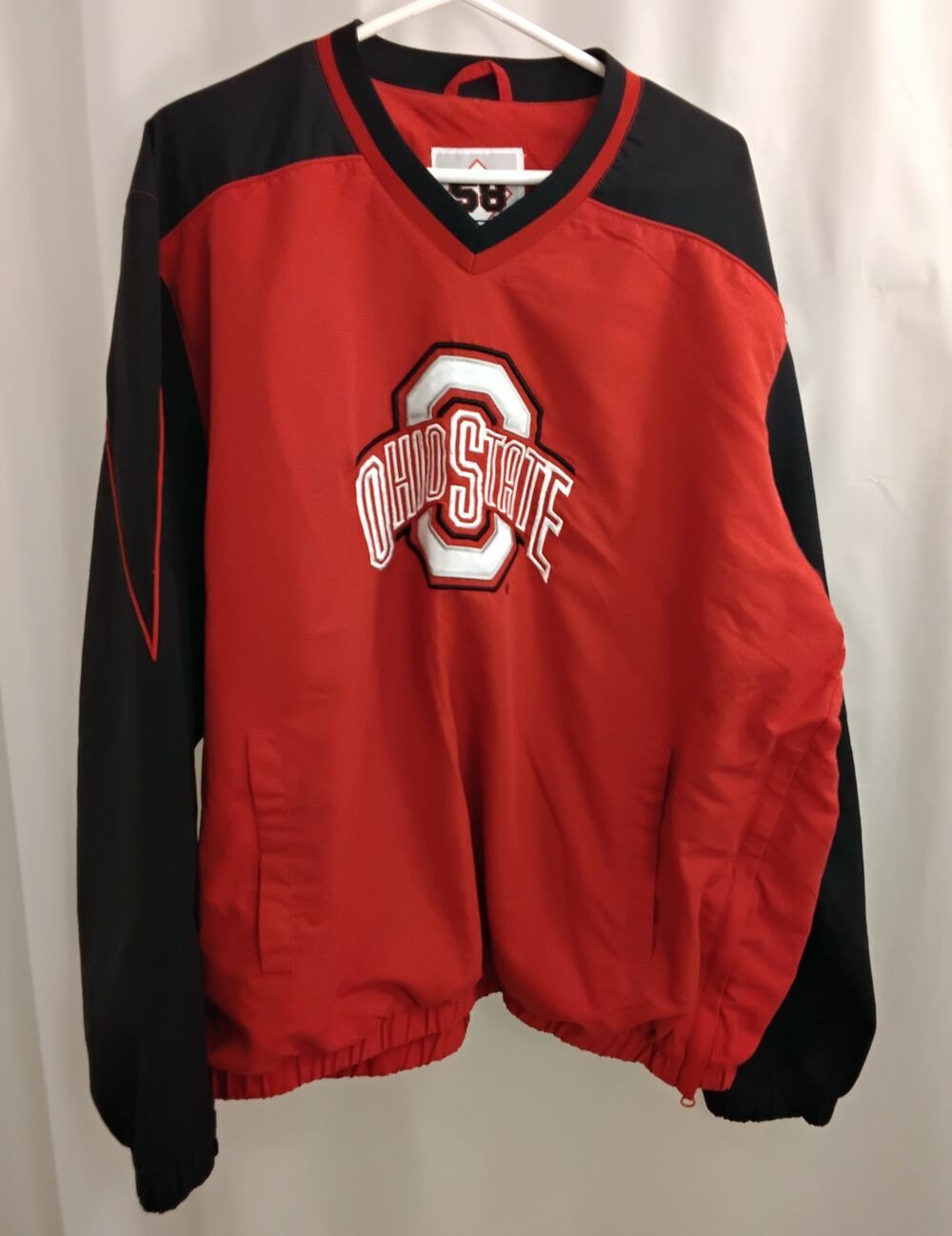 Ohio State Buckeyes V-neck Pullover Windbreaker, size XL
